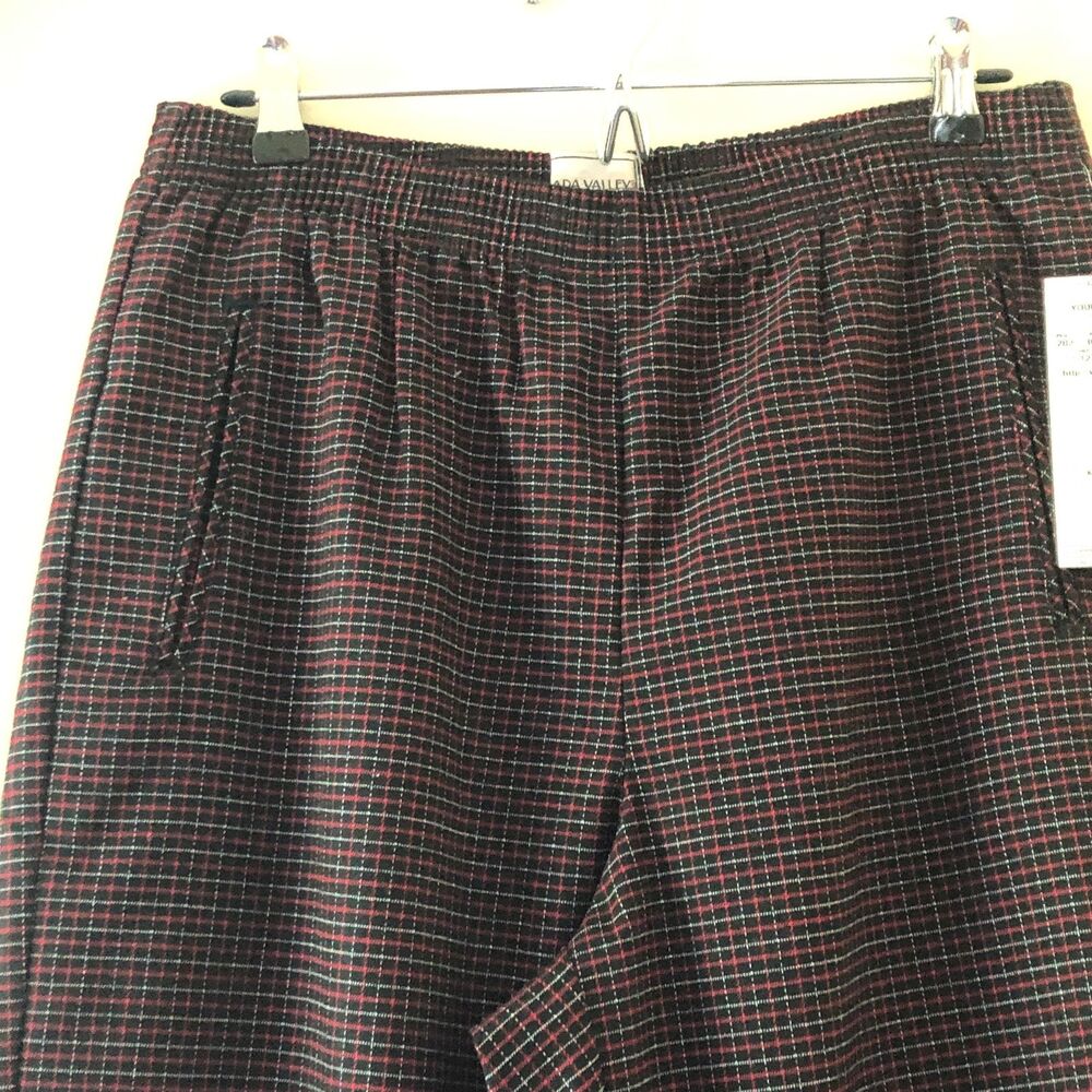 High Waisted Plaid Stretch Slacks Size 14 NWT - Picture 3 of 7
